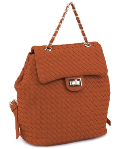 Fashion Woven Backpack CHARLOTTE COGNAC MS-5119